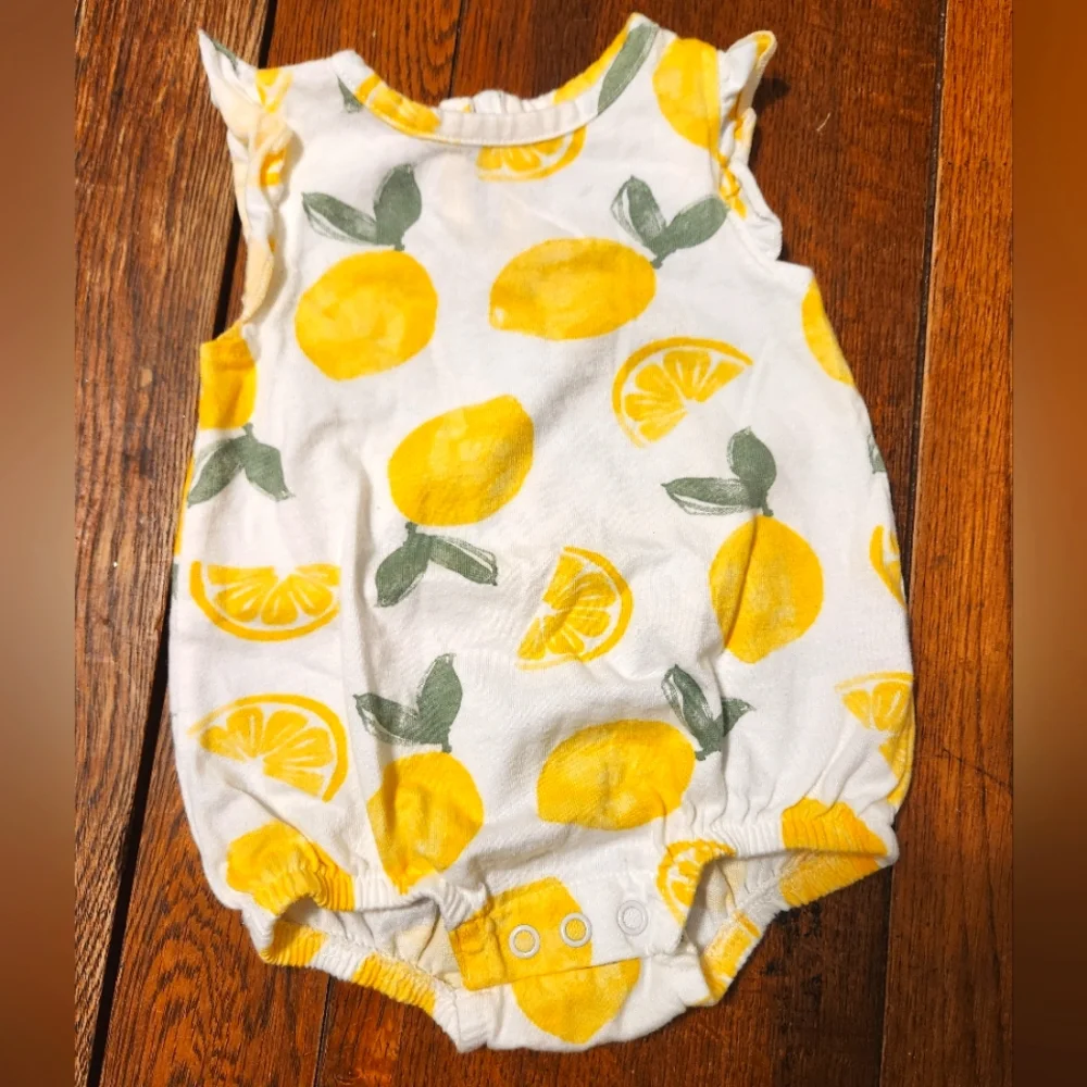 Carter's Yellow Lemon Print Romper